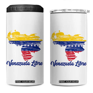 Venezuela Libre 4 in 1 Can Cooler Tumbler Venezuelan Flag TB10 One Size: 16 oz Black Print Your Wear