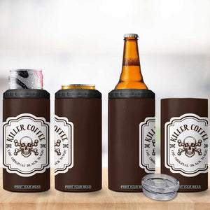 Skull Coffee Lovers Gift 4 in 1 Can Cooler Tumbler Halloween Skeleton Killer TB10 Print Your Wear