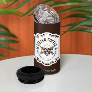 Skull Coffee Lovers Gift 4 in 1 Can Cooler Tumbler Halloween Skeleton Killer TB10 Print Your Wear