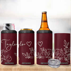 Personalized Wildflower Floral 4 in 1 Can Cooler Tumbler Custom Name Mothers Day Gift From Daughter Son TB10 Print Your Wear