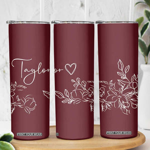 Personalized Wildflower Floral Skinny Tumbler Custom Name Mothers Day Gift From Daughter Son TB10 Print Your Wear