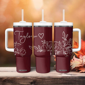 Personalized Wildflower Floral Tumbler With Handle Custom Name Mothers Day Gift From Daughter Son TB10 Print Your Wear