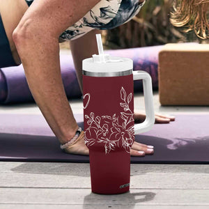 Personalized Wildflower Floral Tumbler With Handle Custom Name Mothers Day Gift From Daughter Son TB10 Print Your Wear