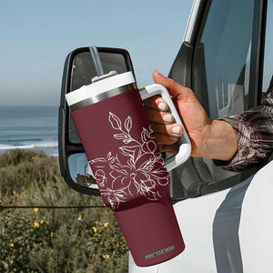 Personalized Wildflower Floral Tumbler With Handle Custom Name Mothers Day Gift From Daughter Son TB10 Print Your Wear