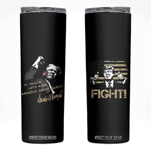 Personalized Trump 2024 Skinny Tumbler Custom Name Funny 45 47 President TB10 Black Print Your Wear