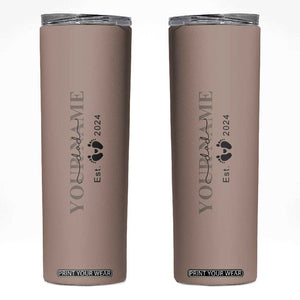 Personalized New Dad Skinny Tumbler Est 2024 Pregnancy Reveal First Time Dad Gift TB10 Brown Print Your Wear