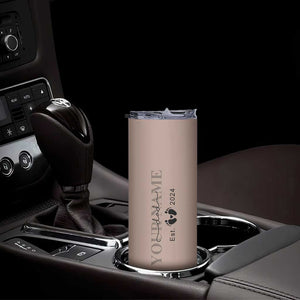 Personalized New Dad Skinny Tumbler Est 2024 Pregnancy Reveal First Time Dad Gift TB10 Print Your Wear