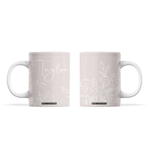 Personalized Wildflower Floral Coffee Mug Custom Name Flower Mothers Day Gift From Daughter Son TB10 Light Pink Print Your Wear