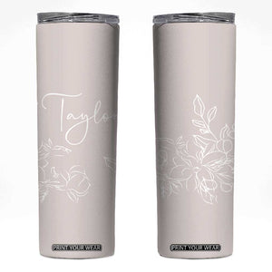 Personalized Wildflower Floral Skinny Tumbler Custom Name Flower Mothers Day Gift From Daughter Son TB10 Light Pink Print Your Wear
