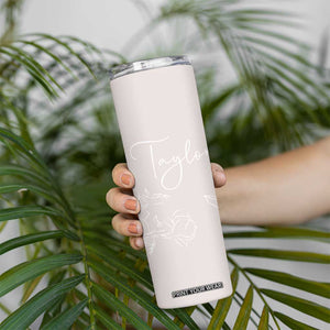 Personalized Wildflower Floral Skinny Tumbler Custom Name Flower Mothers Day Gift From Daughter Son TB10 Print Your Wear