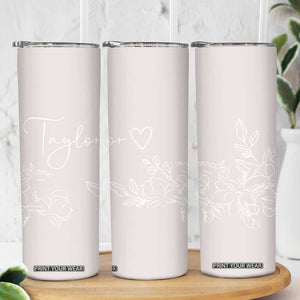 Personalized Wildflower Floral Skinny Tumbler Custom Name Flower Mothers Day Gift From Daughter Son TB10 Print Your Wear