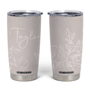 Personalized Wildflower Floral Tumbler Cup Custom Name Flower Mothers Day Gift From Daughter Son TB10 Light Pink Print Your Wear