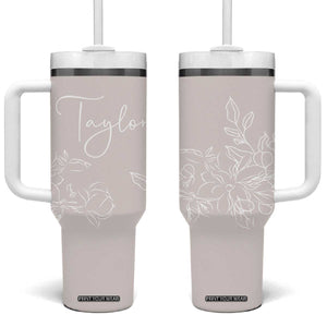 Personalized Wildflower Floral Tumbler With Handle Custom Name Flower Mothers Day Gift From Daughter Son TB10 One Size: 40 oz Light Pink Print Your Wear