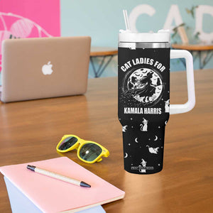 Halloween Harris 2024 Funny Tumbler With Handle Cat Lady, Ladies for Kamala Madam President Witchy Vibes TB10 Print Your Wear
