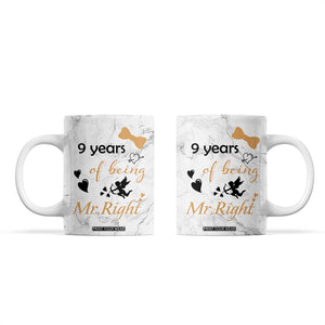 9 Year Anniversary Gift Coffee Mug 9 Years Being Mr Right Wedding Gifts For Him TB10 White Print Your Wear