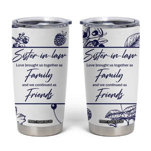Sister in Law Gifts from Sister Tumbler Cup Bridal Shower Wedding Gifts For Future SIL TB10 White Print Your Wear