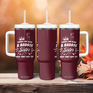 Funny Sister Gifts Tumbler With Handle Thanks For Being A Badass Sister TB10 Print Your Wear