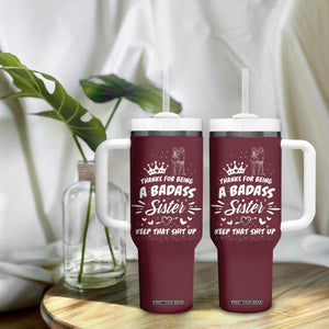 Funny Sister Gifts Tumbler With Handle Thanks For Being A Badass Sister TB10 Print Your Wear