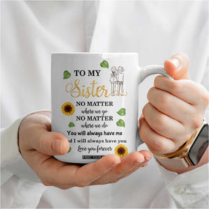 Sister Gifts Coffee Mug Send Love To My Sister Missing You Sunflower TB10 Print Your Wear