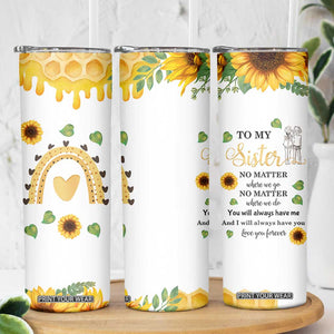 Sister Gifts Skinny Tumbler Send Love To My Sister Missing You Sunflower TB10 Print Your Wear
