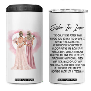 Sister in Law Gifts 4 in 1 Can Cooler Tumbler Sis Engagement Wedding Gift TB10 One Size: 16 oz White Print Your Wear