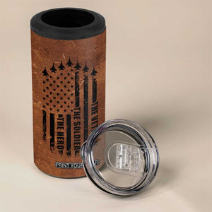 Veteran Gifts 4 in 1 Can Cooler Tumbler Veterans Army Navy Air Force Marine Corps TB10 Print Your Wear