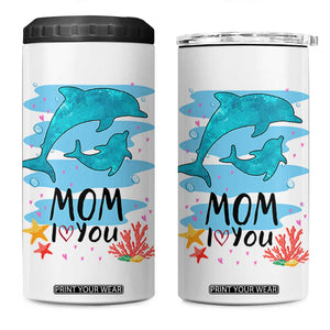 Gifts for Mom Birthday 4 in 1 Can Cooler Tumbler I Love You Mom Cute Mothers Day Present TB10 One Size: 16 oz White Print Your Wear
