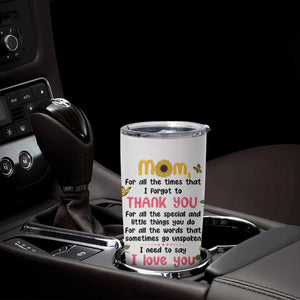 Mom Gifts From Kids Tumbler Cup Mothers Day Gifts Remember I Love You Mom Sunflower TB10 Print Your Wear