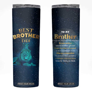 Best Brother Ever Skinny Tumbler Brothers Adult Big Brother Gifts Lion TB10 Navy Print Your Wear