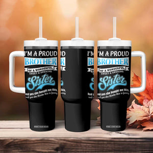 Funny Brother Gifts From Sister Tumbler With Handle Im A Proud Brother TB10 Print Your Wear