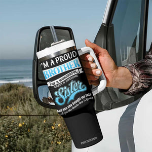 Funny Brother Gifts From Sister Tumbler With Handle Im A Proud Brother TB10 Print Your Wear