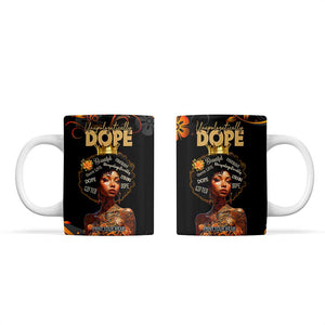 Afro Woman Coffee Mug Black Women Unapologetically Dope Juneteenth Black History Afican Roots TB10 Black Print Your Wear