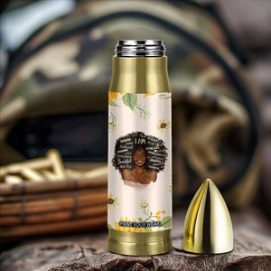 Christian Gifts for Black Women Bullet Tumbler Sunflower African American Afro Black Girl Encouragement Religious Gift TB10 Print Your Wear