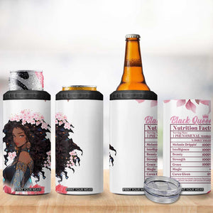 Black Queen 4 in 1 Can Cooler Tumbler Afro Afican Roots Women Floral Juneteenth Black History TB10 Print Your Wear