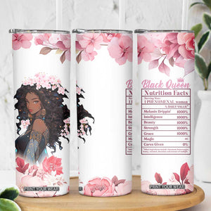 Black Queen Skinny Tumbler Afro Afican Roots Women Floral Juneteenth Black History TB10 Print Your Wear