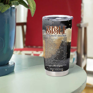 Bible Emergency Numbers Tumbler Cup Bible Verse Religious Gifts For Afro Women TB10 Print Your Wear