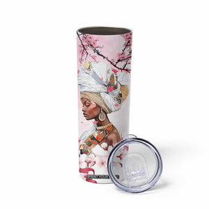 African American Gifts For Women Skinny Tumbler Cherry Blossom Flowers Bible Verse Religious Gifts For Afro Women TB10 Print Your Wear