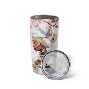 African American Gifts For Women Tumbler Cup Cherry Blossom Flowers Bible Verse Religious Gifts For Afro Women TB10 Print Your Wear