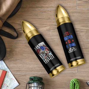 Fishing Gifts Bullet Tumbler Id Rather Be Fishing Bass Fish American Flag TB10 Print Your Wear