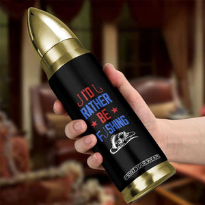 Fishing Gifts Bullet Tumbler Id Rather Be Fishing Bass Fish American Flag TB10 Print Your Wear
