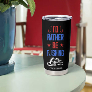 Fishing Gifts Tumbler Cup Id Rather Be Fishing Bass Fish American Flag TB10 Print Your Wear