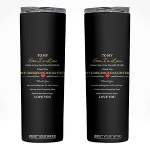 Son In Law Gifts Skinny Tumbler Future SIL Wedding Gift From Mother In Law MIL TB10 Black Print Your Wear