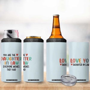 Love Gifts For Daughter In Law 4 in 1 Can Cooler Tumbler Wedding Day Gift From Mother In Law TB10 Print Your Wear
