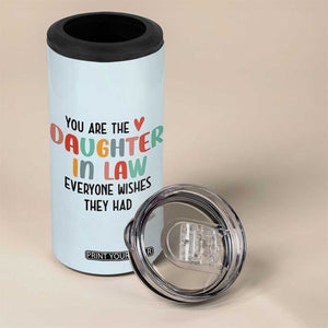 Love Gifts For Daughter In Law 4 in 1 Can Cooler Tumbler Wedding Day Gift From Mother In Law TB10 Print Your Wear