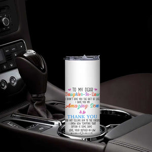 Gifts For Daughter In Law Skinny Tumbler Funny Wedding Day Gift From Mother In Law TB10 Print Your Wear