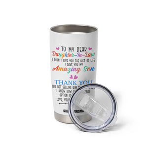 Gifts For Daughter In Law Tumbler Cup Funny Wedding Day Gift From Mother In Law TB10 Print Your Wear