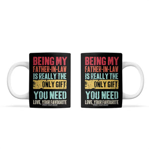 Father In Law Gift Coffee Mug Retro Funny Being My Father-in-law TB10 Black Print Your Wear
