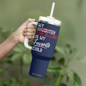 My Son In Law Is My Favorite Child Tumbler With Handle Funny Gift For Mother-in-Law Father-in-Law USA Flag TB10 Print Your Wear