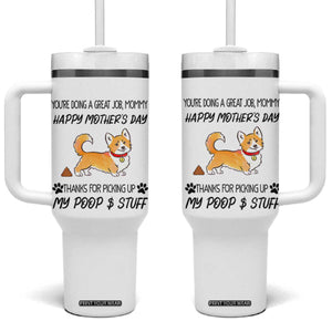 Dog Mom Gifts Tumbler With Handle Thanks For Picking Up My Poop Funny Mothers Day Gift For Dog Lovers TB10 One Size: 40 oz White Print Your Wear