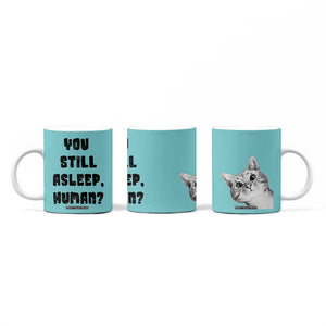 Cat Lover Gifts Coffee Mug You Still Asleep Human TB10 Print Your Wear